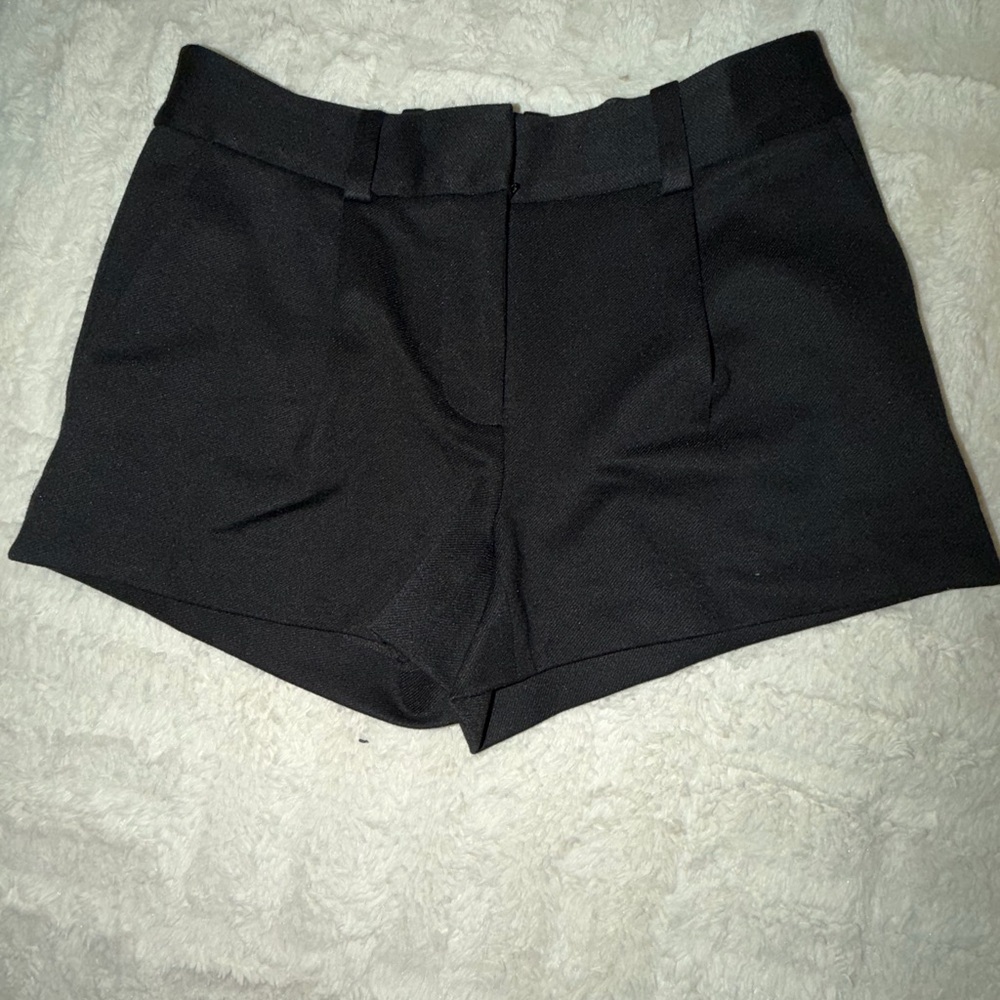 Diane Von Furstenberg Black High-Waist Tailored Shorts